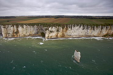 Limestone clliffs in the area of Etretat on the Alabaster Coast, Seine Maritime, Normandy, France, Europe