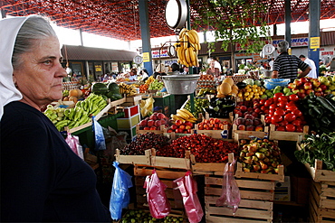 The great market of Bar, where arrive goods from all parts of the country, Montenegro, Europe