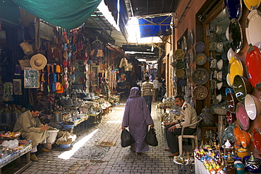 Inside the suk, Marrakech, Morocco, North Africa, Africa 