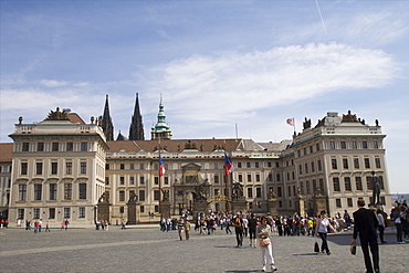 The entrance to Prague Castle, Prague, Czech Republic, Europe