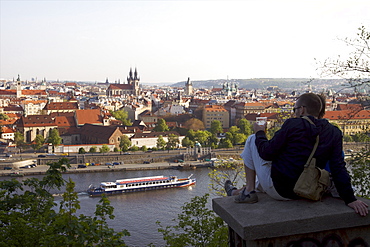 View over the Vltava River and the historical center of Prague, Czech Republic, Europe