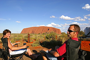 Tourists at Uluru (Ayers Rock) in the Red Center, Northern Territories, Australia, Pacific