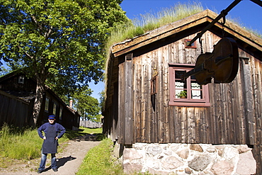 A turf roof house in Turku, South of Finland, Scandinavia, Europe