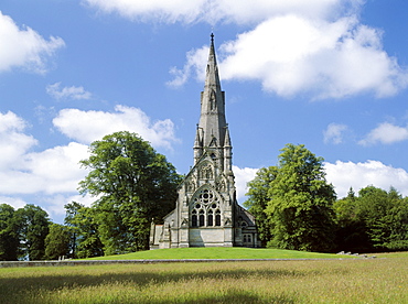 Exterior view of east elevation, St. Mary's Church, Studley Royal, North Yorkshire, Yorkshire, England, United Kingdom, Europe


