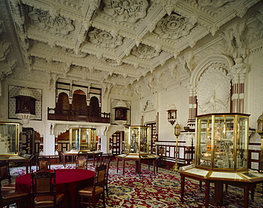 View of the Durbar Room looking towards the gallery, Osborne House, Isle of Wight, England, United Kingdom, Europe