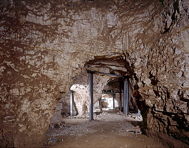 Greenwell's shaft, Neolithic flint mine, Grimes Graves, Norfolk, England, United Kingdom, Europe