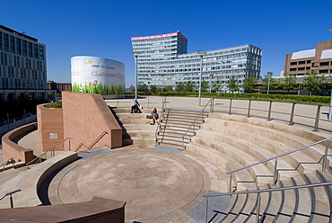 Chavasso Park, urban park near the shopping area of Liverpool One, Liverpool, Merseyside, England, United Kingdom, Europe