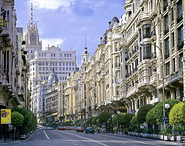 19th century residences, Gran Via, Madrid, Spain, Europe