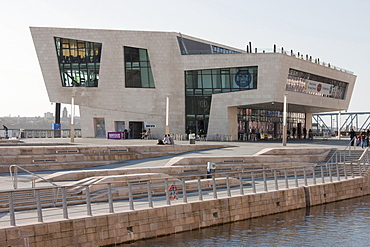 The new Ferry Terminal Building and a new branch of the Beatles Story Museum at the The Canal Link, Pier Head in Liverpool, Merseyside, England, United Kingdom, Europe