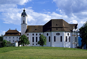 Wieskirche (Wies Church), UNESCO World Heritage Site, Steingaden, Bavaria, Germany, Europe