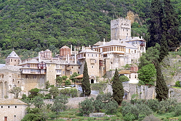 Xenofontos Monastery, Mount Athos, UNESCO World Heritage Site, Halkidiki Peninsula, Macedonia, Greece, Europe