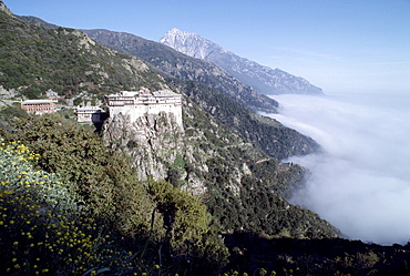 Monastery Simonos Petras, Mount Athos, UNESCO World Heritage Site, Halkidiki Peninsula, Macedonia, Greece, Europe