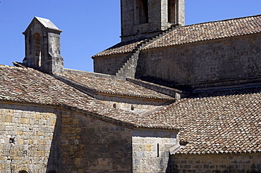 Roofscape of the 12th century Abbaye du Thoronet, Var, Provence, France, Europe