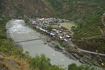 Landscape, Tiuni Town, Tons River, Uttarakhand, India, Asia