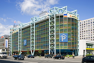 Colorful multi-storey car park, Berlin, Germany, Europe