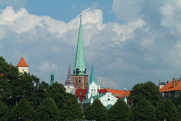 Old Town view from Daugava River, Riga, Latvia, Baltic States, Europe