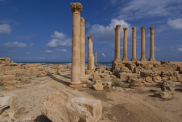 Temple of Isis, Roman site of Sabratha, UNESCO World Heritage Site, Libya, North Africa, Africa