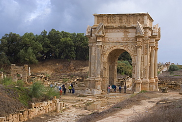 Arch of Septimius Severus, Leptis Magna, UNESCO World Heritage Site, Libya, North Africa, Africa