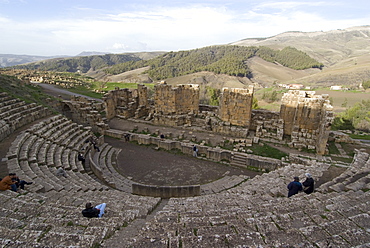 Theatre, Roman site of Djemila, UNESCO World Heritage Site, Algeria, North Africa, Africa