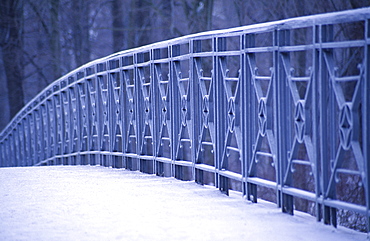 Bridge railings on Yelagin Island, St. Petersburg, Russia, Europe