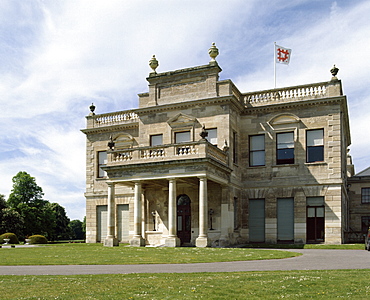 View of the east front built in the 1860s, Brodsworth Hall, Doncaster, South Yorkshire, Yorkshire, England, United Kingdom, Europe