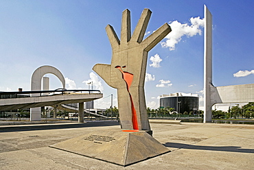 Memorial da America Latina (Monumento) (Mao de America Latina), architect Oscar Niemeyer, Sao Paulo, Brazil, South America