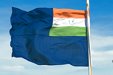 The Andaman Islands flag blowing in the wind, Andaman Islands, Indian Ocean, India, Asia