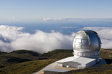 Astronomical observatory at top of the Taburiente, La Palma, Canary Islands, Spain, Europe