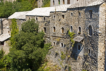 Old stone houses in the old town of Mostar, UNESCO World Heritage Site, Bosnia-Herzegovina, Europe