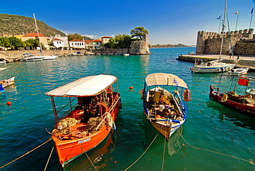 The harbour of Nafpaktos, central Greece, Greece, Europe