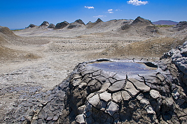 Mud volcanoes near Qobustan, Azerbaijan, Central Asia, Asia