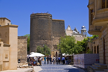 Maiden Tower in the center of the old town of Baku, UNESCO World Heritage Site, Azerbaijan, Central Asia, Asia