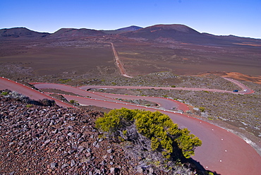 Road leading to the Volcano of Piton de la Fournaise, La Reunion, Indian Ocean, Africa