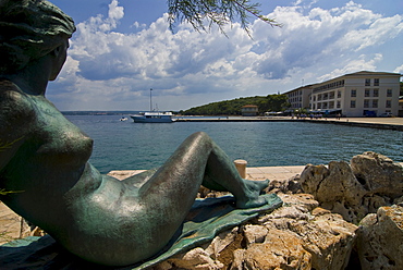 Naked woman statue at the Brioni Islands, the summer residence of Tito, Istria, Croatia, Europe