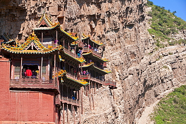 The Hanging Temple (Hanging Monastery) near Mount Heng in the province of Shanxi, China, Asia