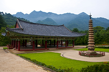 Pohyon-sa, a Korean Buddhist temple located in Hyangsan county in North Pyongan Province, Myohyang Mountains area, North Korea, Asia