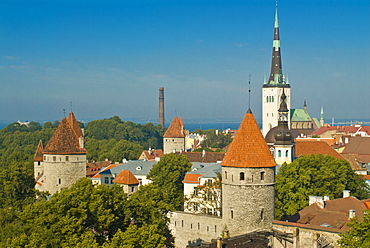 View over the Old Town of Tallinn, UNESCO World Heritage Site, Estonia, Baltic States, Europe