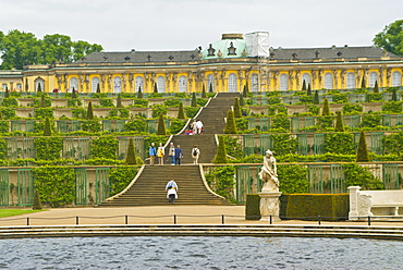 Sanssouci, the former Summer Palace of Frederick the Great, and its gardens, UNESCO World Heritage Site, Potsdam, Berlin, Germany, Europe