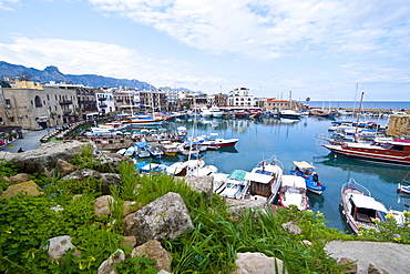 The harbour of Girne, Northern Cyprus, Cyprus, Mediterranean, Europe