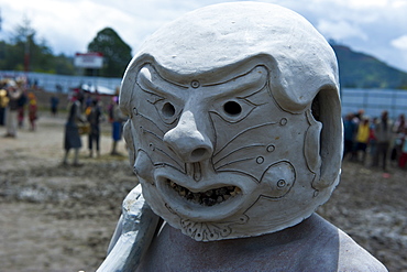 Mudman tribe celebrates the traditional Sing Sing in the Highlands, Papua New Guinea, Pacific