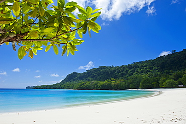 Turquoise water and white sand at the Champagne beach, Island of Espiritu Santo, Vanuatu, South Pacific, Pacific