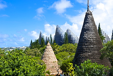 Tjibaou cultural center in Noumea, New Caledonia, Melanesia, South Pacific, Pacific