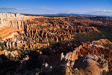 Outlook for the pinnacles in the beautiful rock formations of Bryce Canyon National Park, Utah, United States of America, North America 