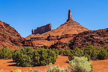 The Fisher Towers in Castle Valley, near Moab, Utah, United States of America, North America 