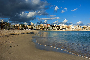 The town beach of Birzebbuga, Malta, Mediterranean, Europe 