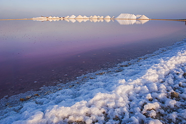 Saline plains, a salt mine in Bonaire, ABC Islands, Netherlands Antilles, Caribbean, Central America