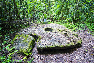 Old stone money on Carp island, Rock islands, Palau, Central Pacific, Pacific