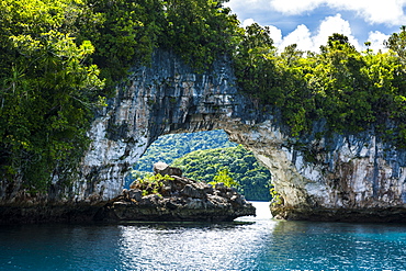 Rock arch in the Rock islands, Palau, Central Pacific, Pacific