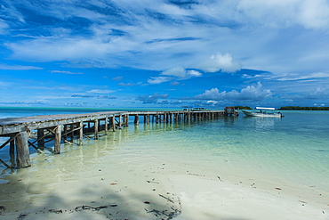 Boat pier on Carp island, one of the Rock islands, Palau, Central Pacific, Pacific