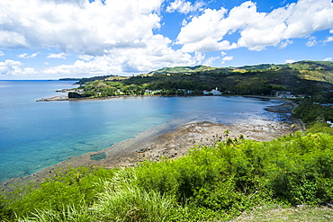 View from Fort Soledad over Utamac Bay in Guam, US Territory, Central Pacific, Pacific